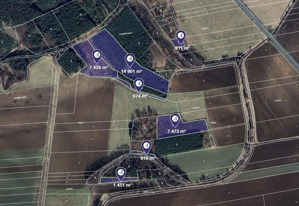 Lesy, Oseček, 85 678 m²