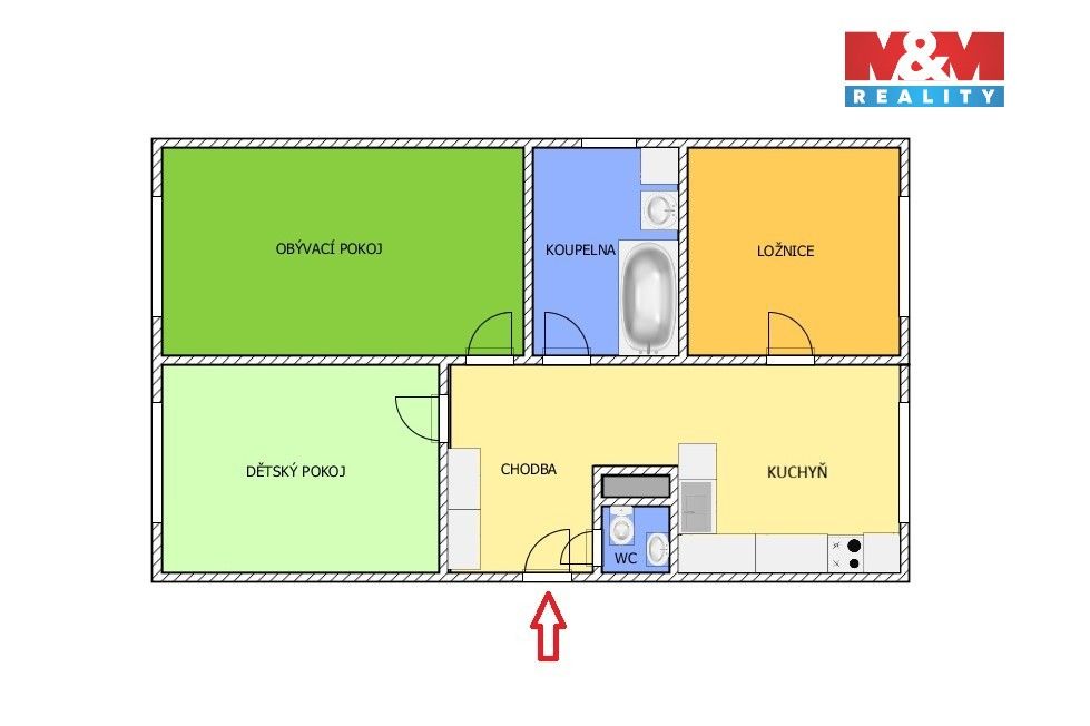 Byt 3+1 · 81 m² · 1. máje, Třemošnice - 4