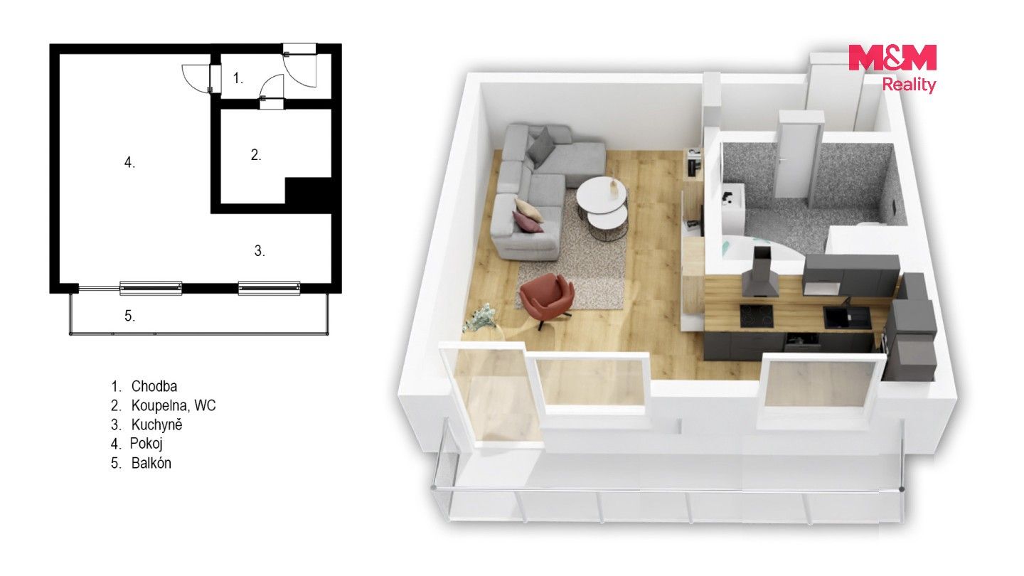 1+kk, Slaný, 35 m² - 2