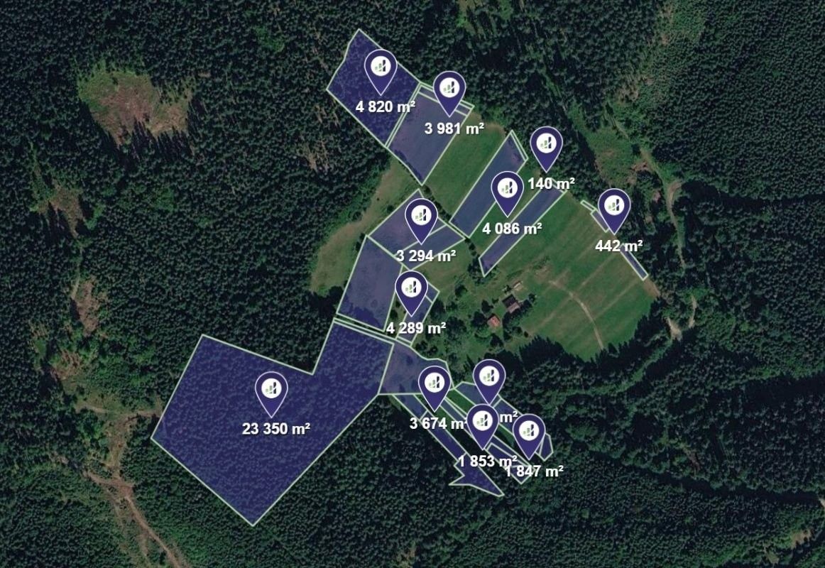 Louky, Horní Lomná, 9 672 m² - 1