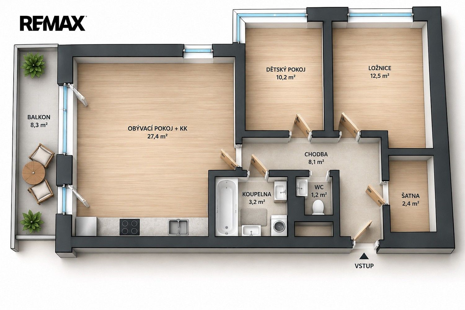3+kk, Jinočany, okres Praha-západ, Středočeský kraj, 65 m² - 2