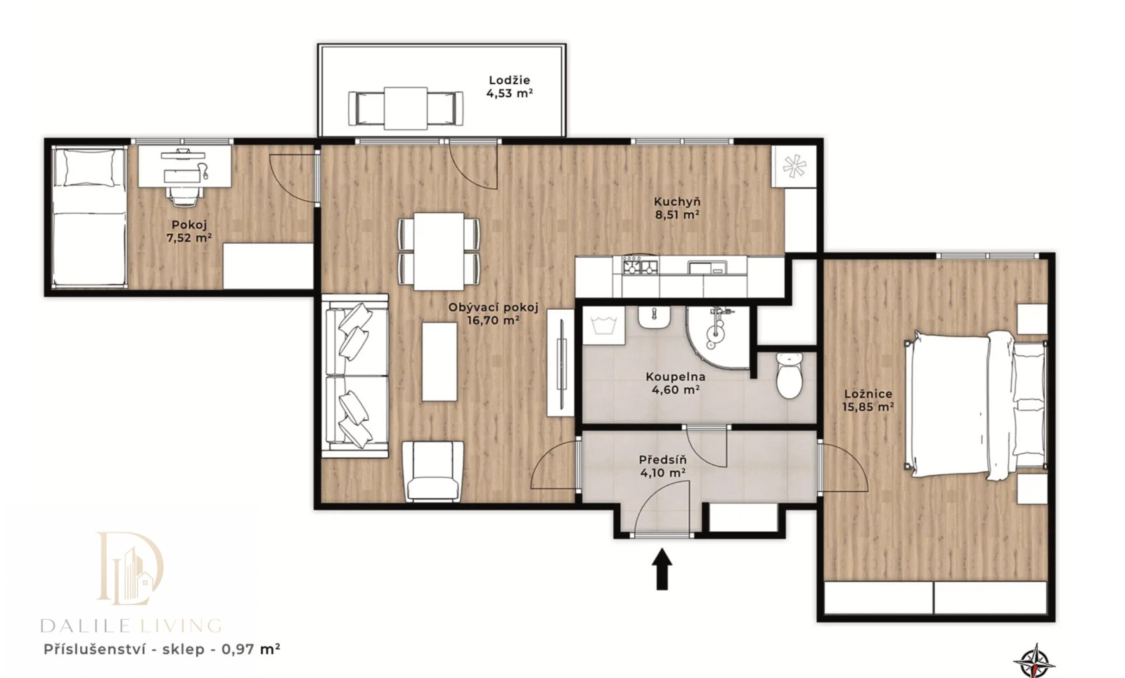 Prodej byt 3+kk - Sídliště Pražská, Havlíčkův Brod, 63 m² - 5