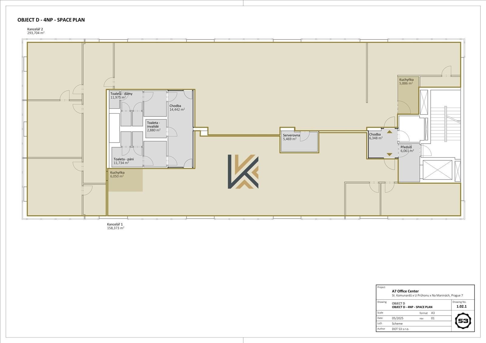 Pronájem kancelář - U průhonu, Praha, 205 m²