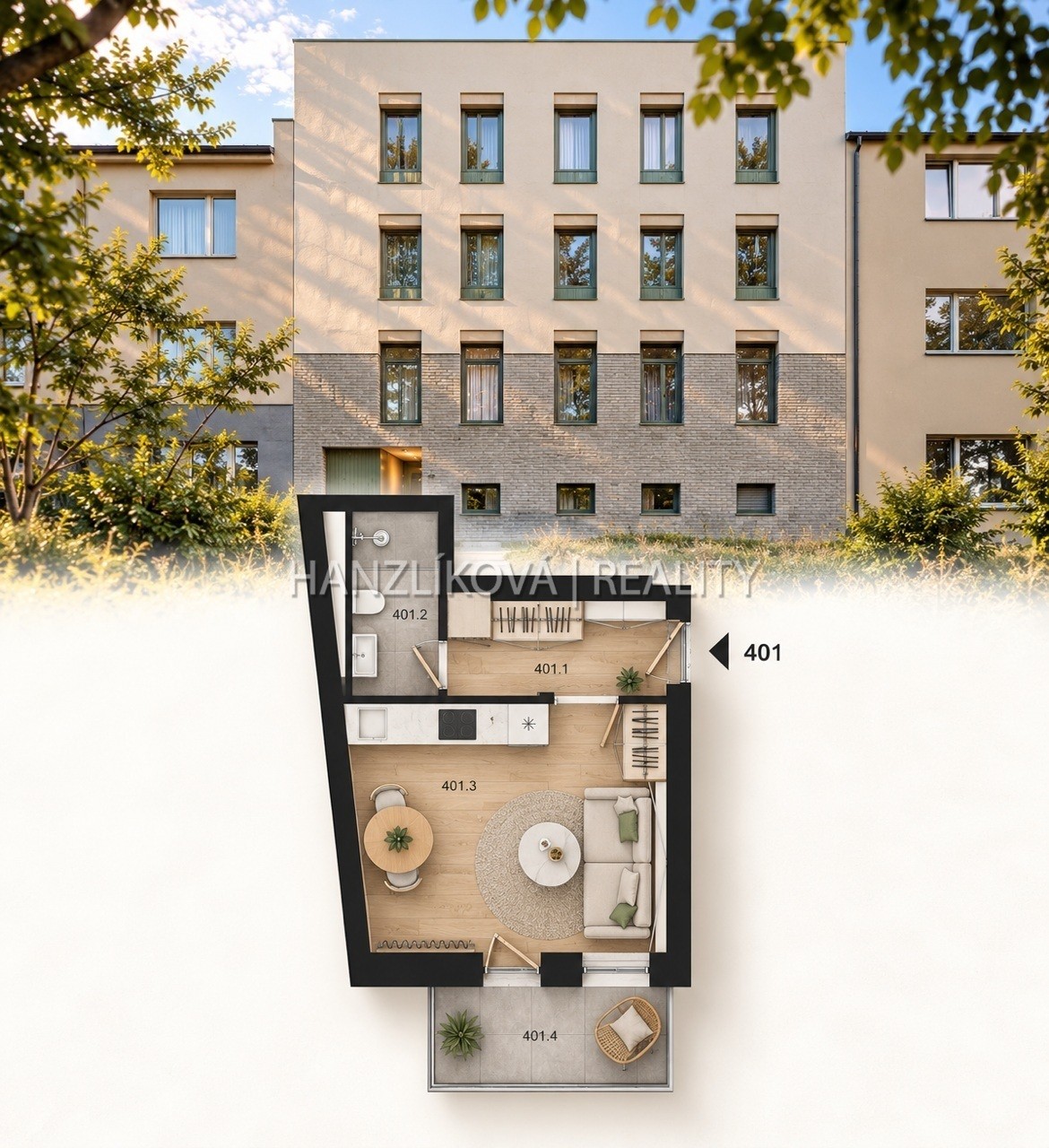 1+kk, Ledenická 653, České Budějovice 5, 26 m² - 2
