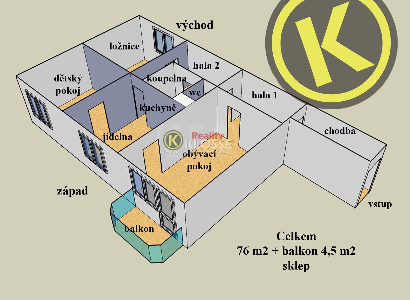Pronájem byt 3+1 - Labská, České Budějovice, 81 m² - 5