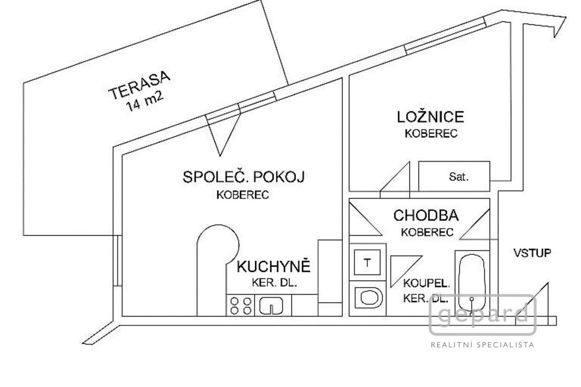 Pronájem byt 2+kk - Společná 2211, Praha Libeň, 46 m² - 5