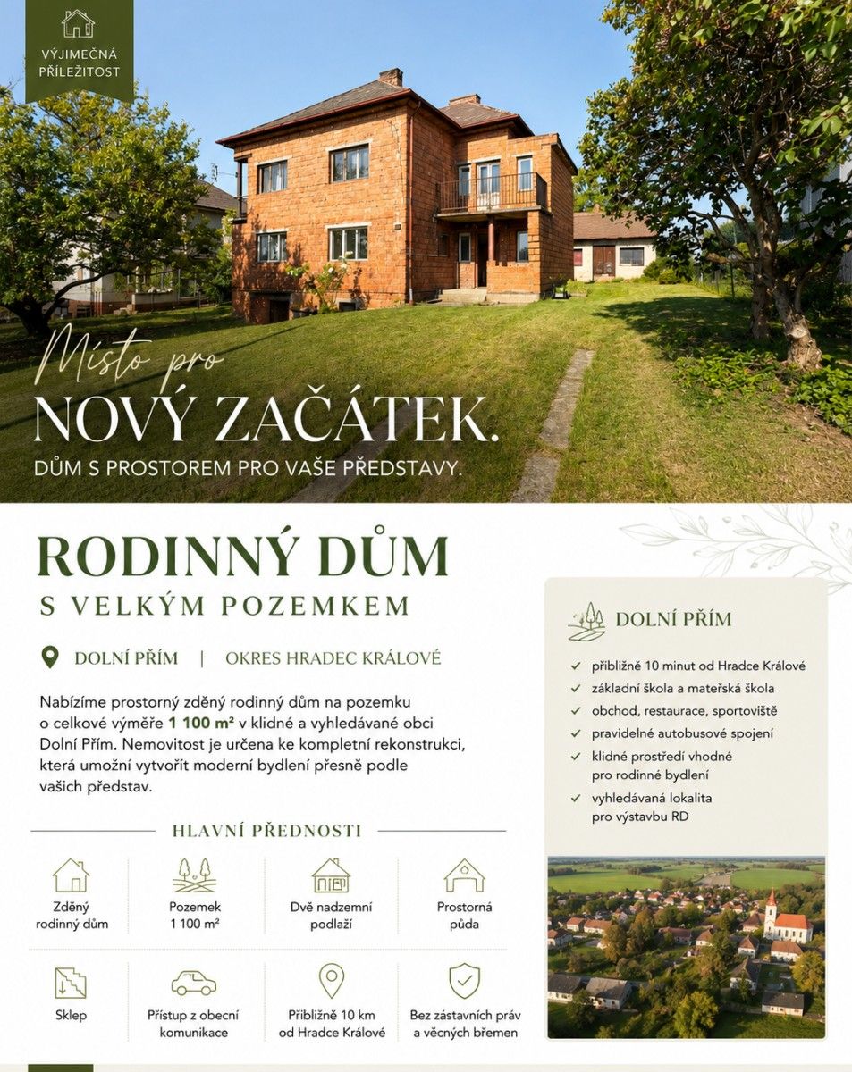 Rodinné domy, Dolní Přím - Dolní Přím, Královéhradecký kraj, 220 m² - 2