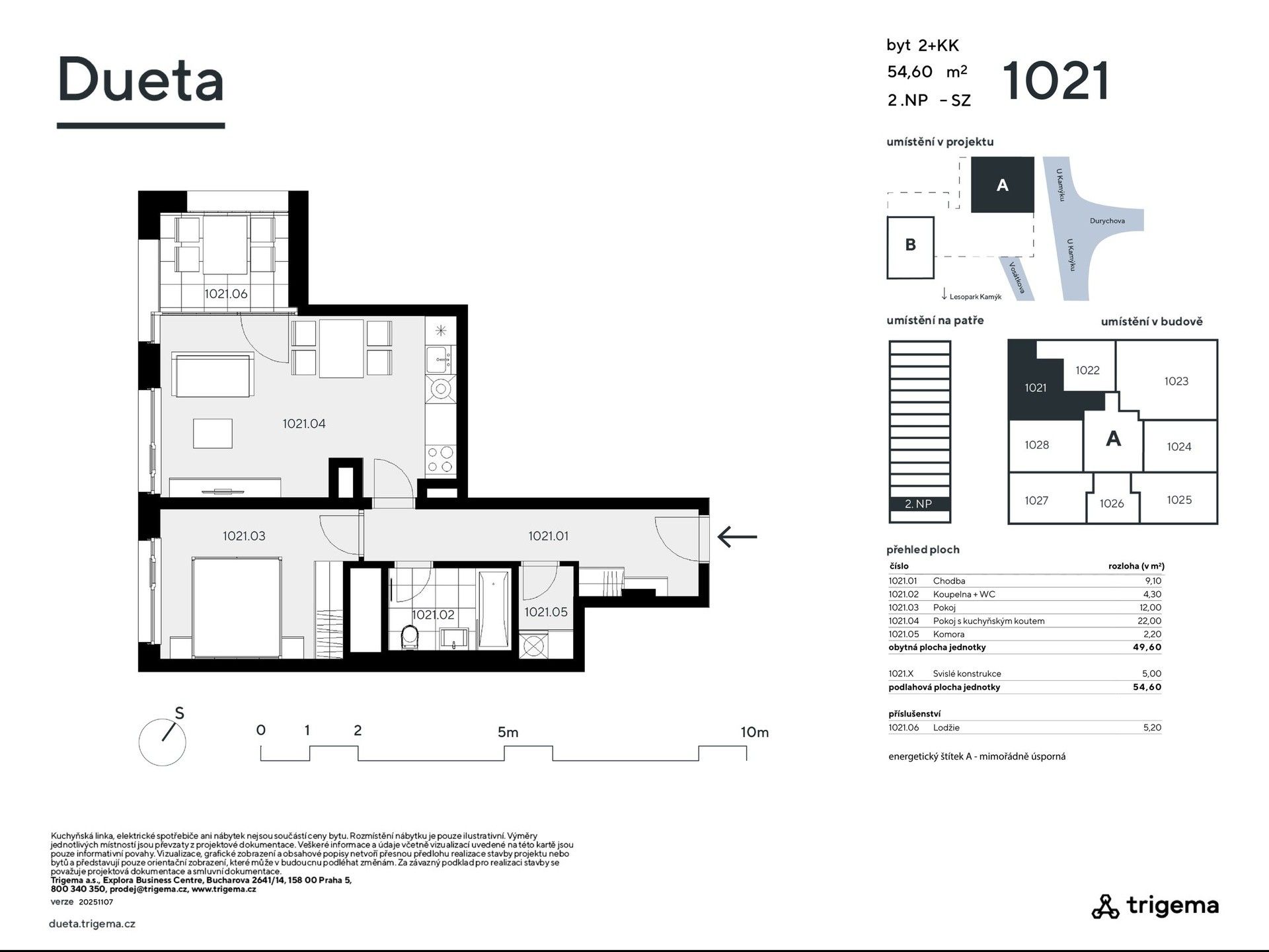 Byt 2+kk · 54 m² · Vosátkova, Praha - 3