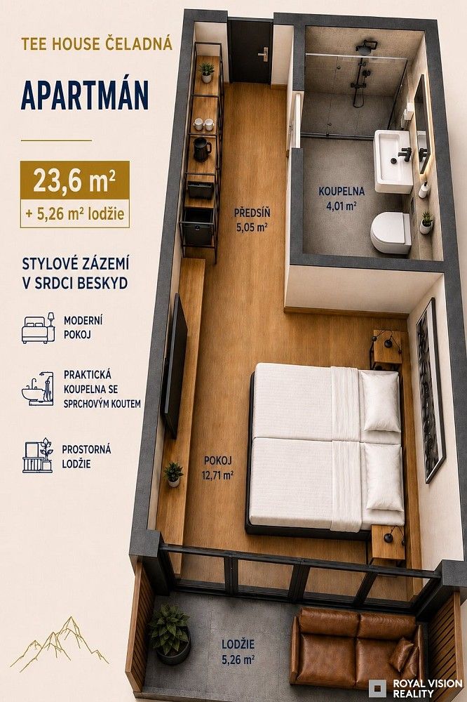 Prodej ubytovací zařízení - Čeladná, okres Frýdek-Místek, Moravskoslezský kraj, 22 m² - 5