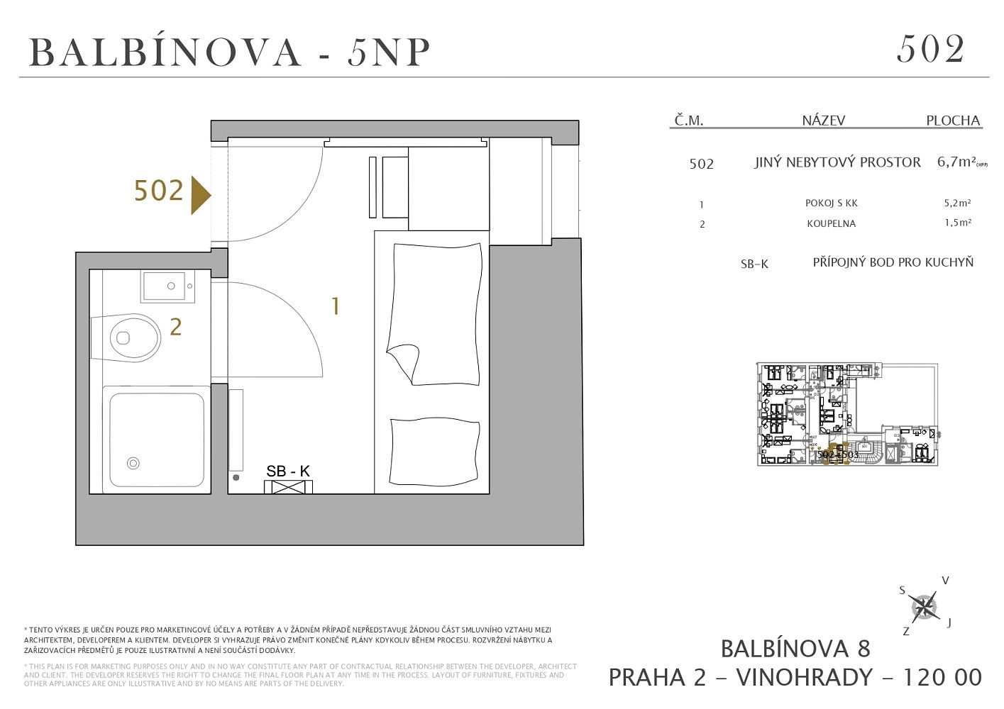 Komerční nemovitost · 6,7 m² · Praha - Vinohrady, okres Praha 2, Hlavní město Praha - 4