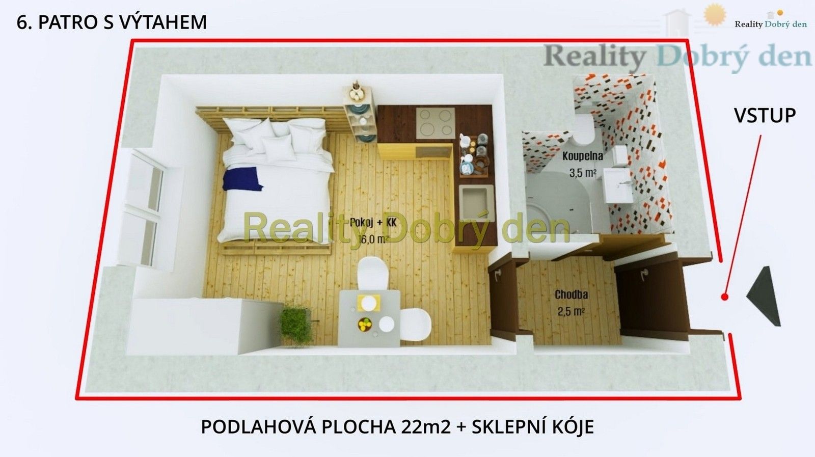 Pronájem byt 1+kk - Edvarda Beneše, Opava, 22 m²