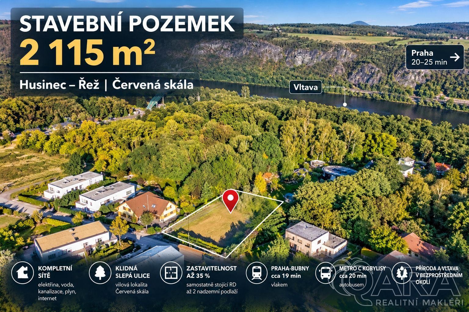 Prodej pozemek pro bydlení - Husinec Řež - 2