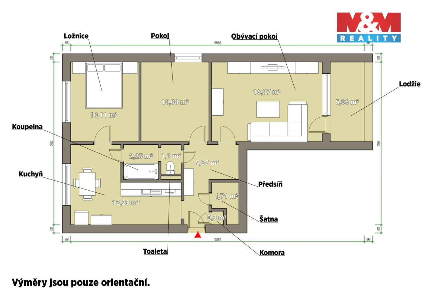 Byt 3+1 · 60 m² · Na Sídlišti, Bezdružice - 4