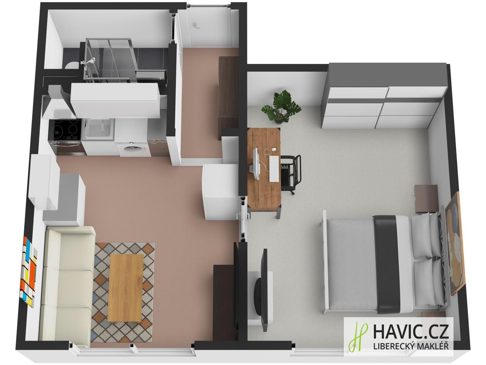 Pronájem byt 2+kk - Kominická, Liberec, 36 m²