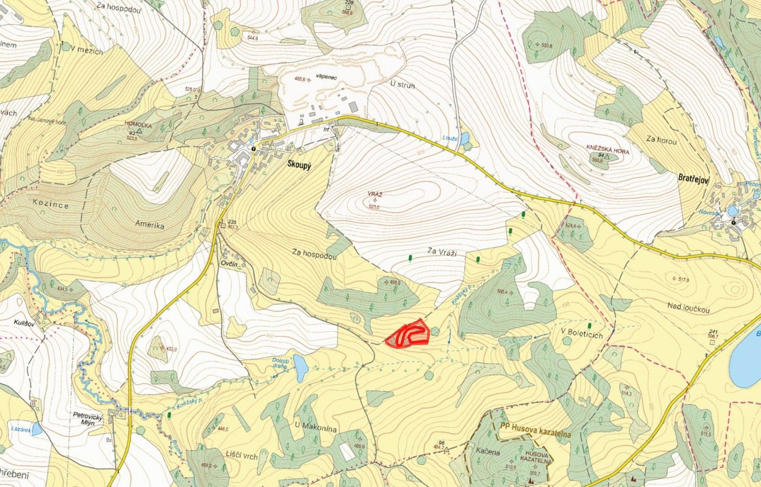 Prodej louka - Petrovice - Skoupý, okres Příbram, Středočeský kraj - 2