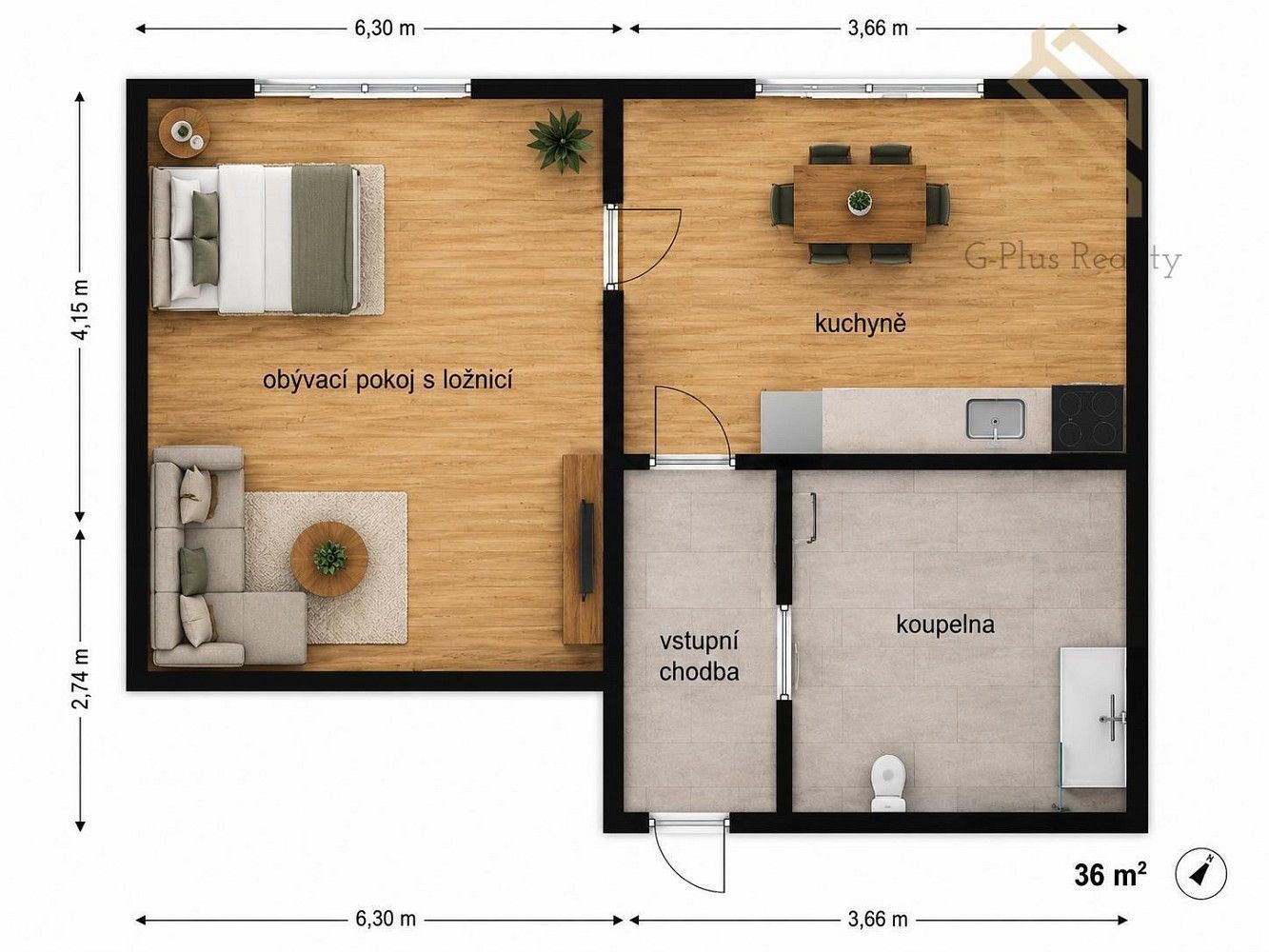 Prodej byt 2+kk - Čapkova, Litvínov - Horní Litvínov, okres Most, 36 m² - 5