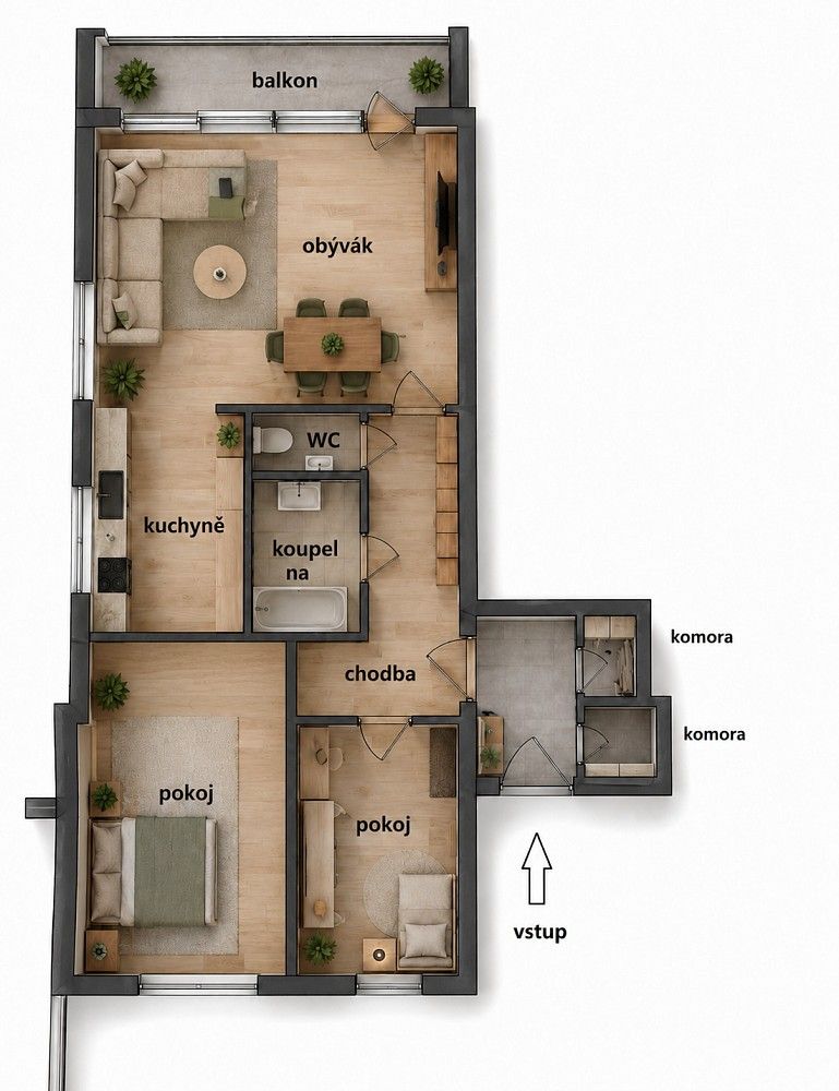 Prodej byt 3+kk - Hennerova, Praha 5 - Motol, 80 m² - 2