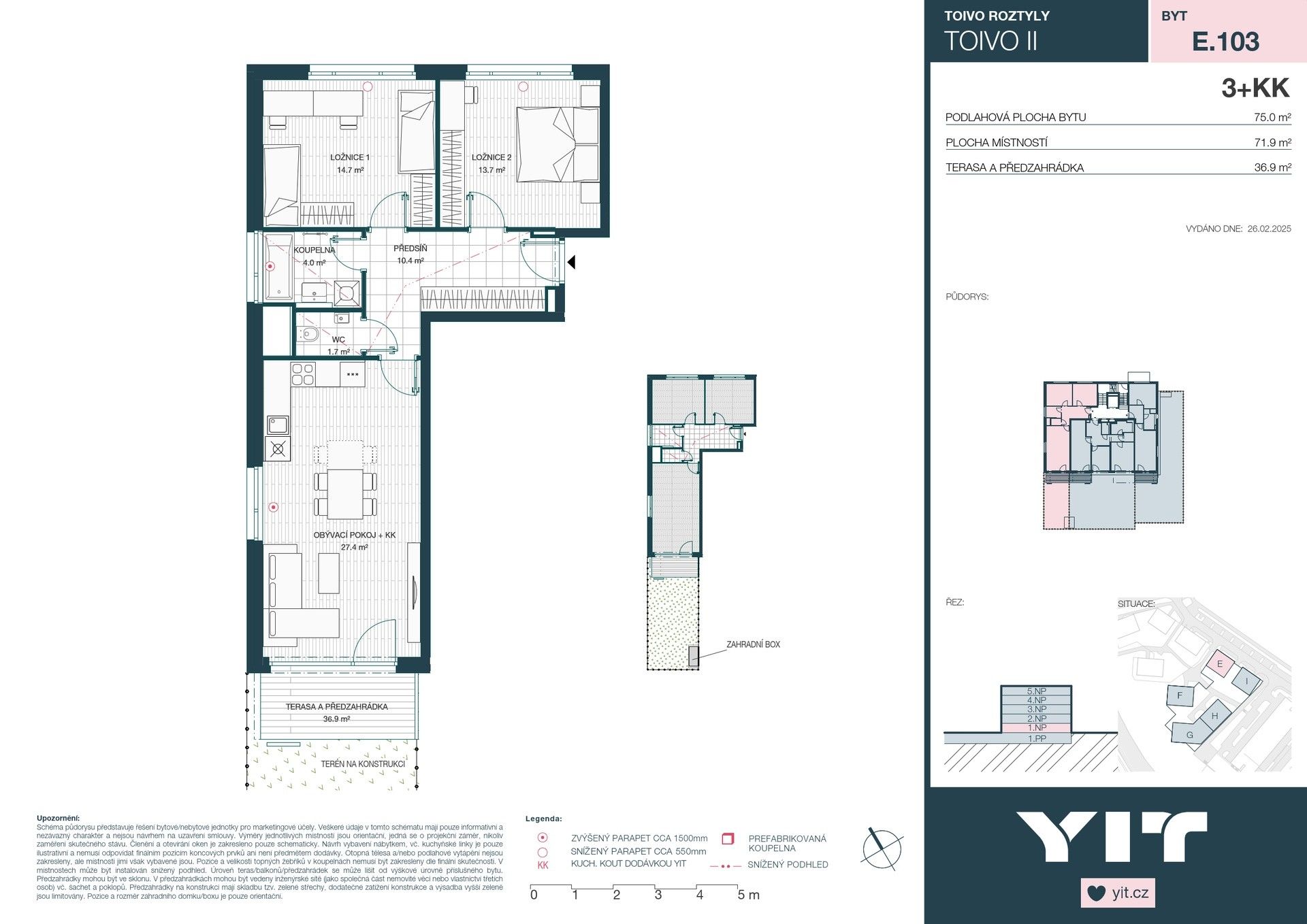 Prodej byt 3+kk - Komárkova, Praha, 72 m²