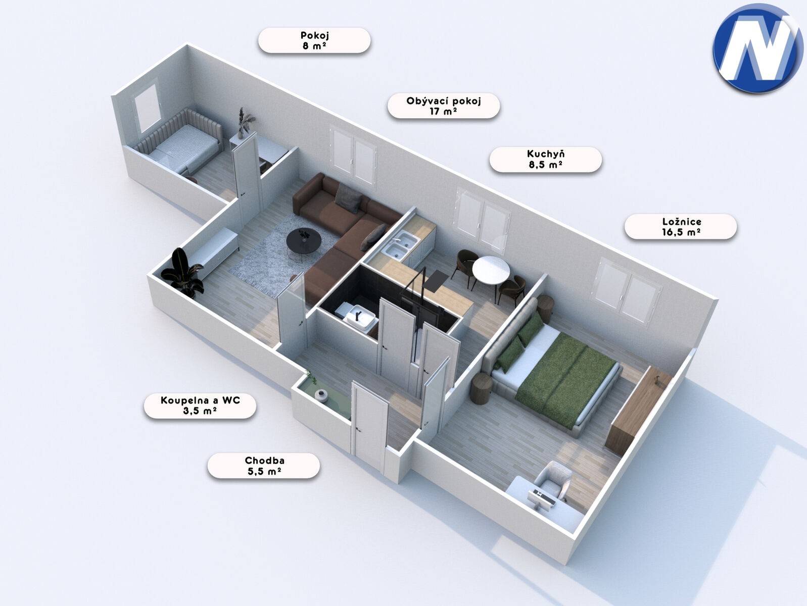 Byt 3+1 · 59 m² · Pod Homolkou, Vimperk III - 4
