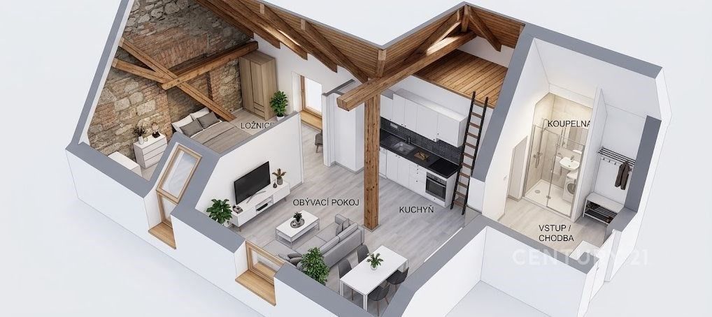 2+kk, Husova, Řevničov, 47 m²