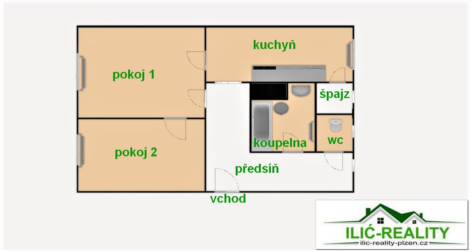 Byt 2+1 · 60 m² · Plzeň - Křimice, okres Plzeň-město, Plzeňský kraj - 3