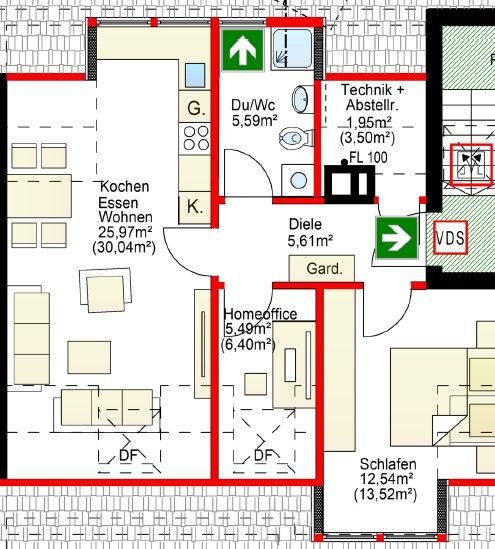 2+kk, Kleiststraße 41 Ingolstadt Ingolstadt Bayern 85055, 57 m² - 2