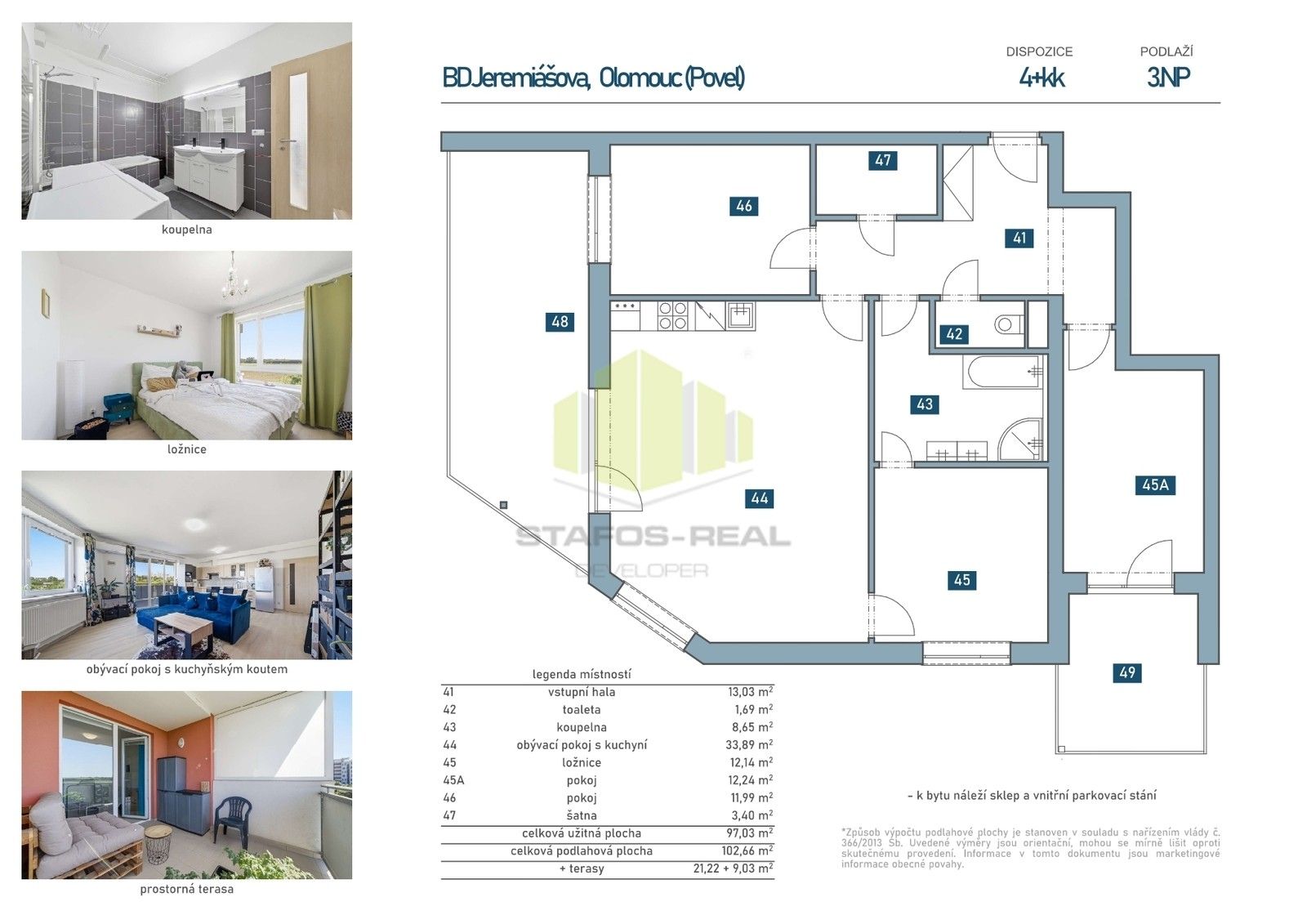 4+kk, Jeremiášova 533, Olomouc Povel, 103 m² - 2
