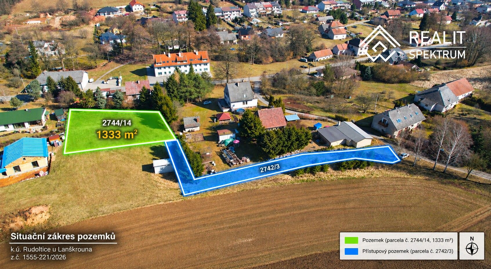 Prodej pozemek pro bydlení - Rudoltice, 1 333 m² - 1