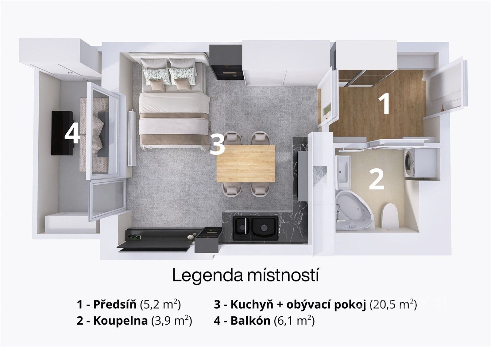 Prodej byt 1+kk - Laponská, Praha, 30 m²