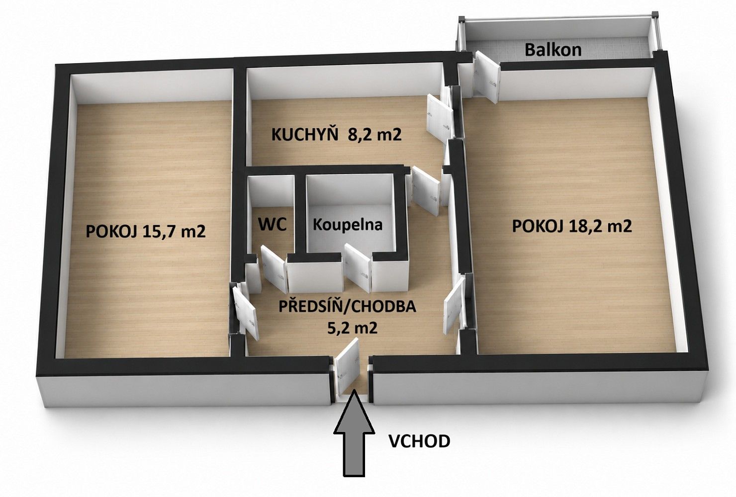 Byt 2+1 · 54 m² · Okružní, Žďár nad Sázavou - Žďár nad Sázavou 3 - 2