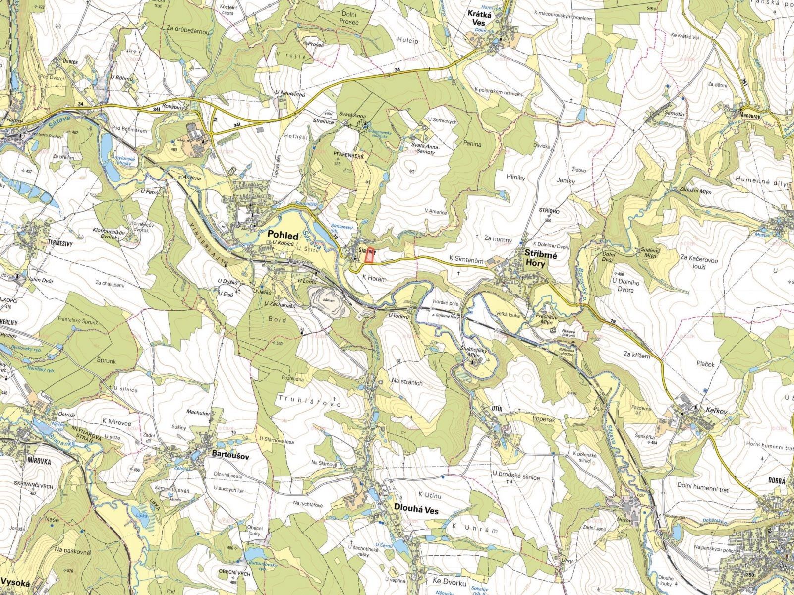 Prodej zemědělský pozemek - Simtany, Pohled