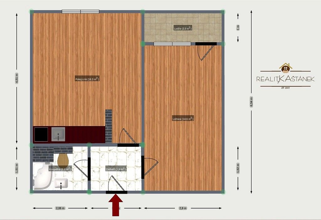Byt 2+kk · 46 m² · Cvikov - Cvikov I, okres Česká Lípa, Liberecký kraj - 3