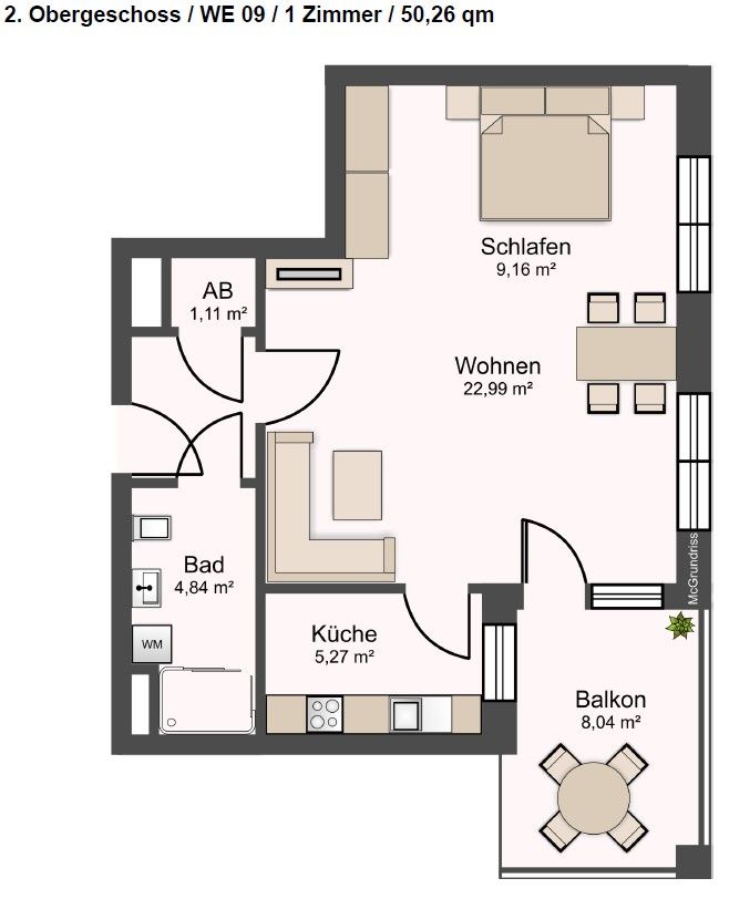 1+1, Stepgesstraße 54 Mönchengladbach Innenstadt Nordrhein-Westfalen 41061, 51 m² - 2