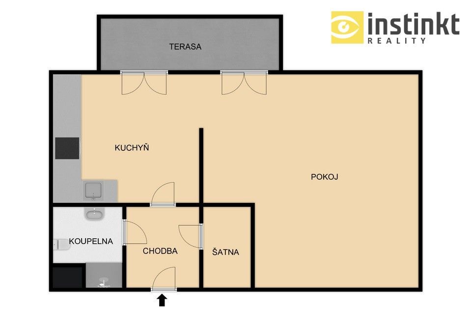 Prodej byt 1+1 - Pod Krimichem, Tlučná, 49 m²