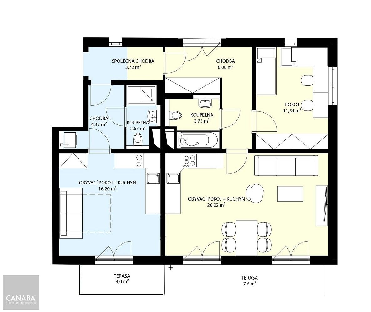 Byt 2+kk · 60 m² · Praha - Dubeč, okres Praha 15, Hlavní město Praha - 3