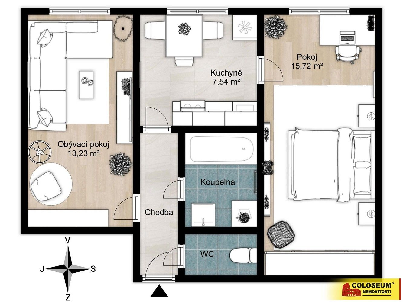 2+1, Třebíč - Borovina, Kraj Vysočina, 44 m² - 2