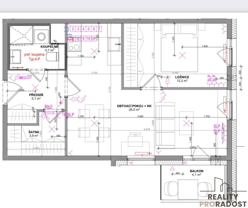Pronájem byt 2+kk - Milánská, Praha, 60 m²