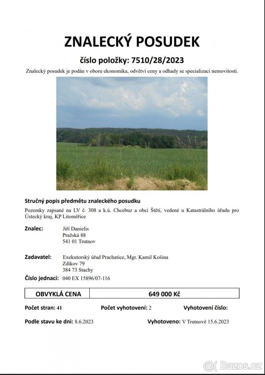 Prodej pozemek pro bydlení - Chcebuz, 411 73