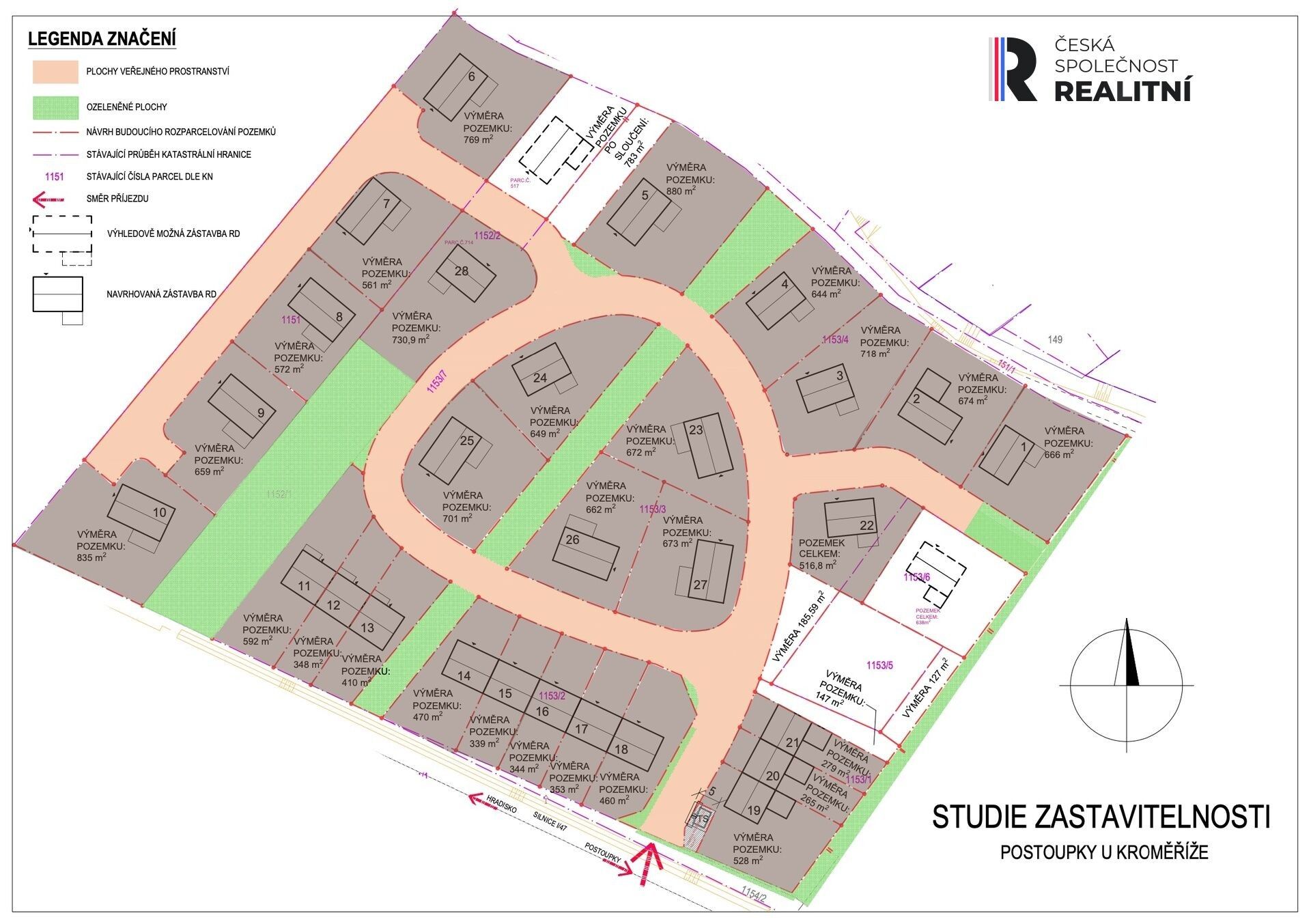 Prodej pozemek pro bydlení - Postoupky, Kroměříž, 265 m²