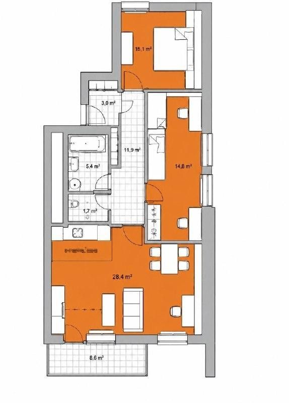 3+kk, Komunardů, Praha, 90 m² - 2
