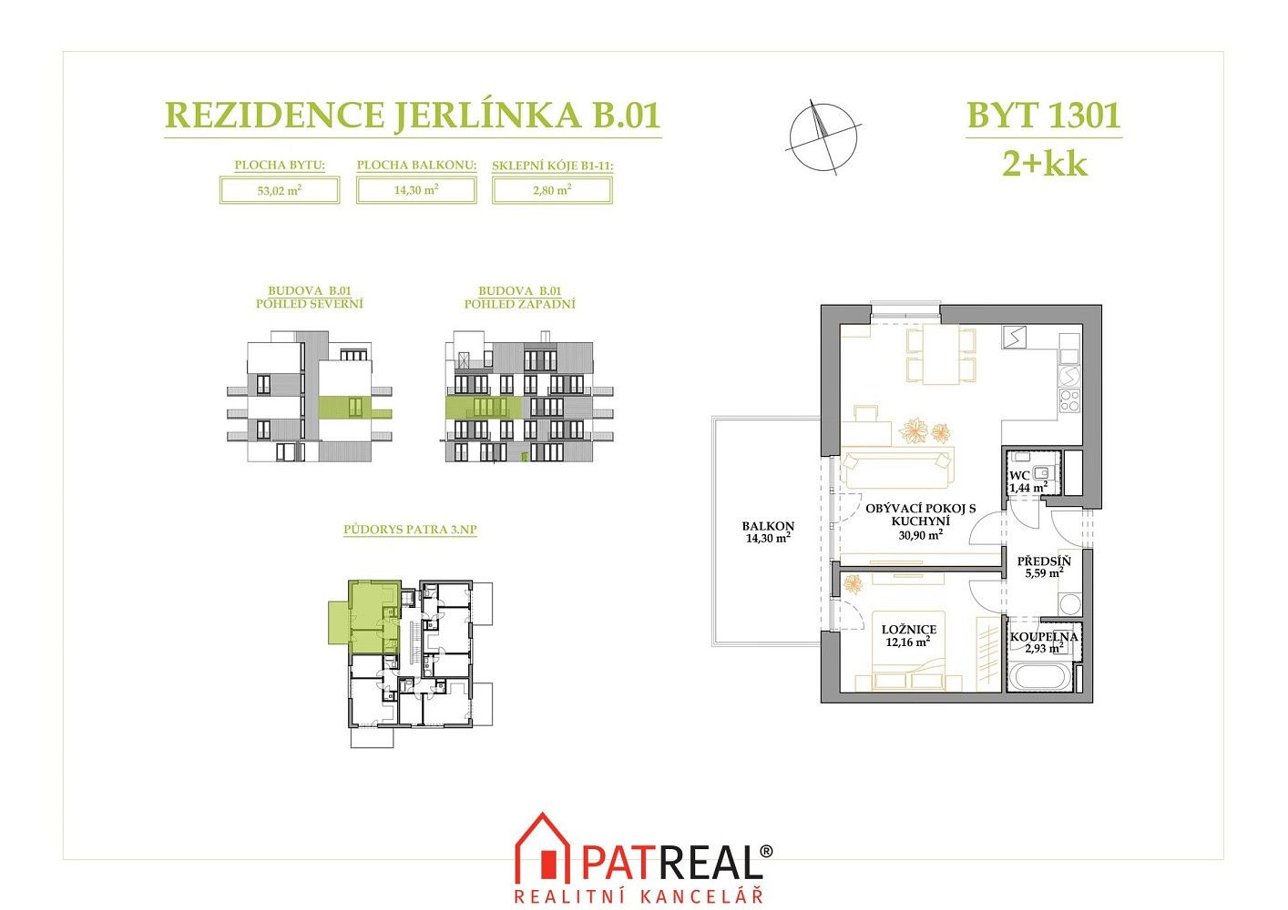 2+kk, Jerlínová, Brno - Žebětín, 67 m² - 2