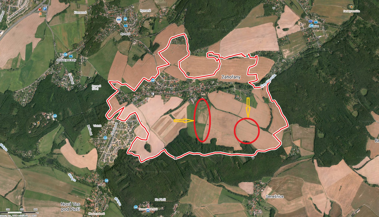 Prodej zemědělský pozemek - Zahořany, 191 718 m² - 2