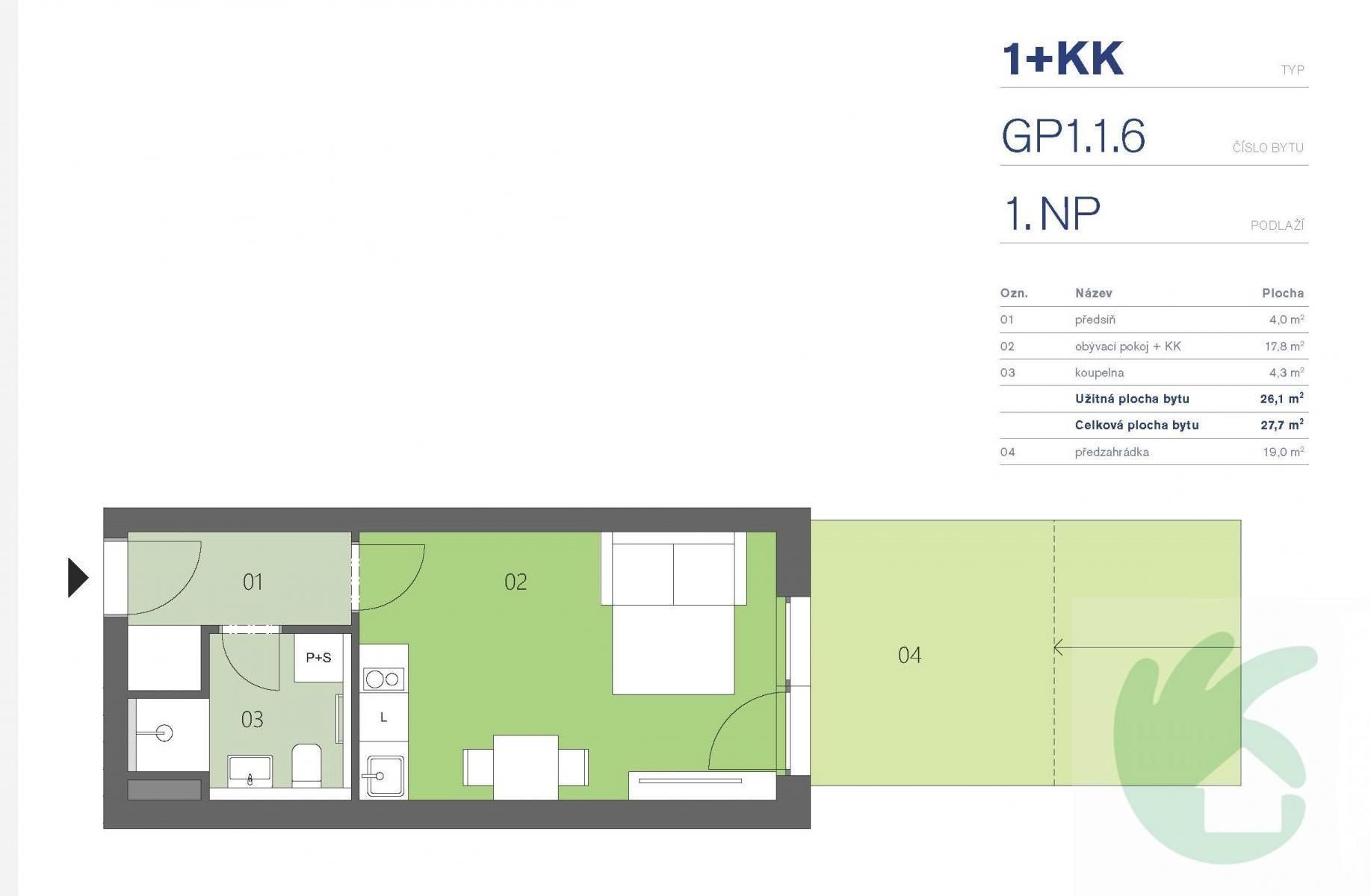 Byt 1+kk · 26 m² · Počernická, Praha - 3