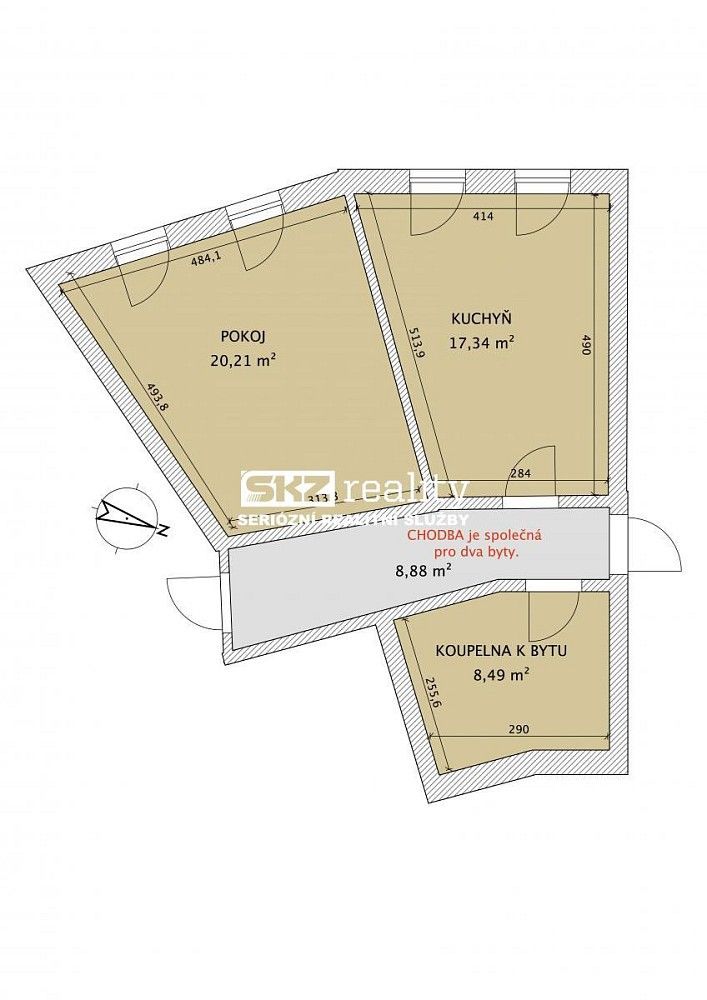 1+1, Rumburk - Rumburk 1, okres Děčín, Ústecký kraj, 46 m² - 2