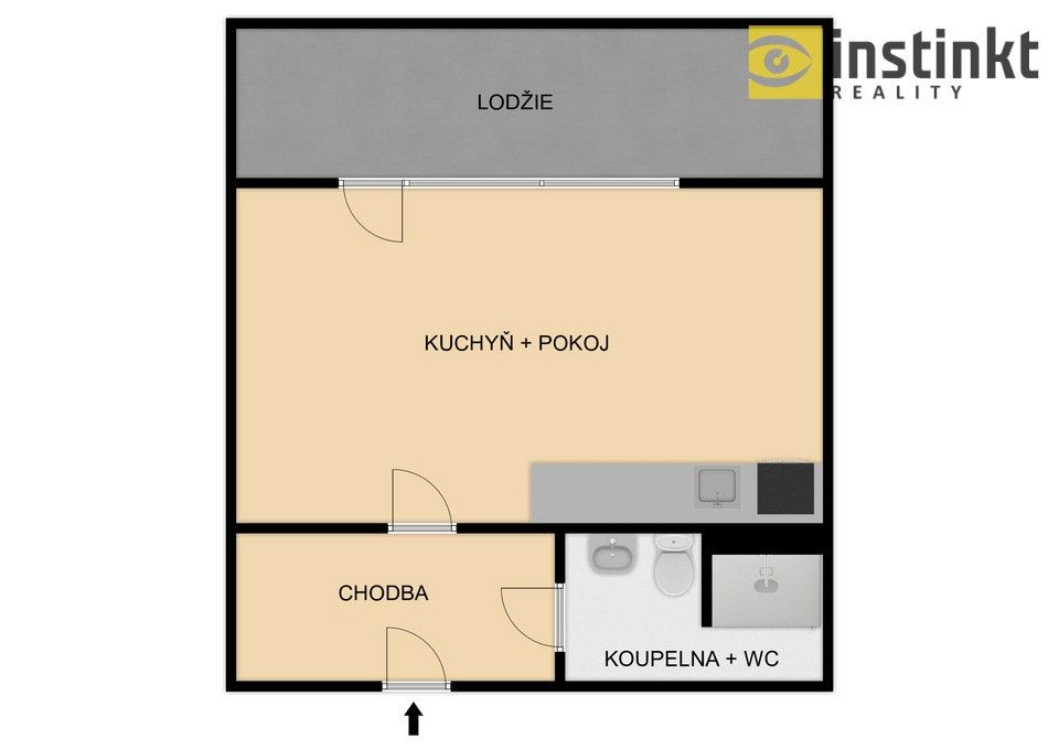 Pronájem byt 1+kk - Ledecká, Plzeň, 29 m²