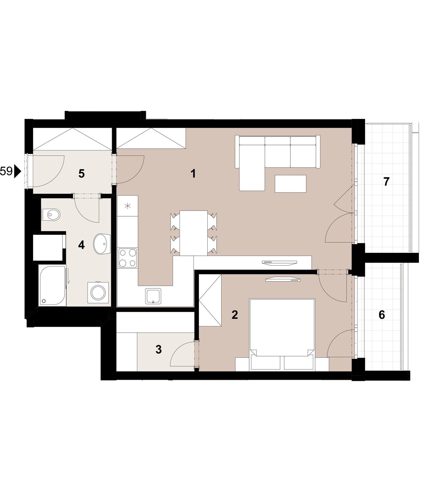 2+kk, Roudnická,Střížkov,Praha, 56 m² - 2