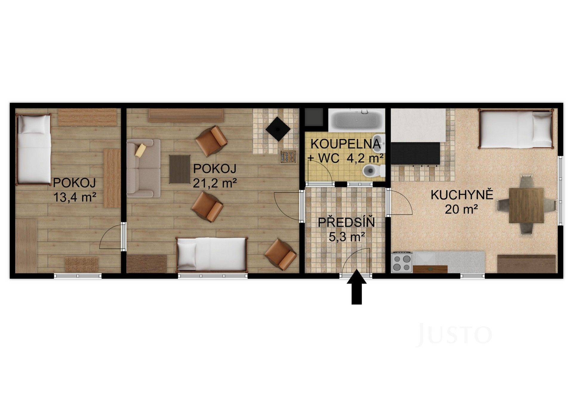 Prodej rodinný dům - Nová, Dobev, 64 m²