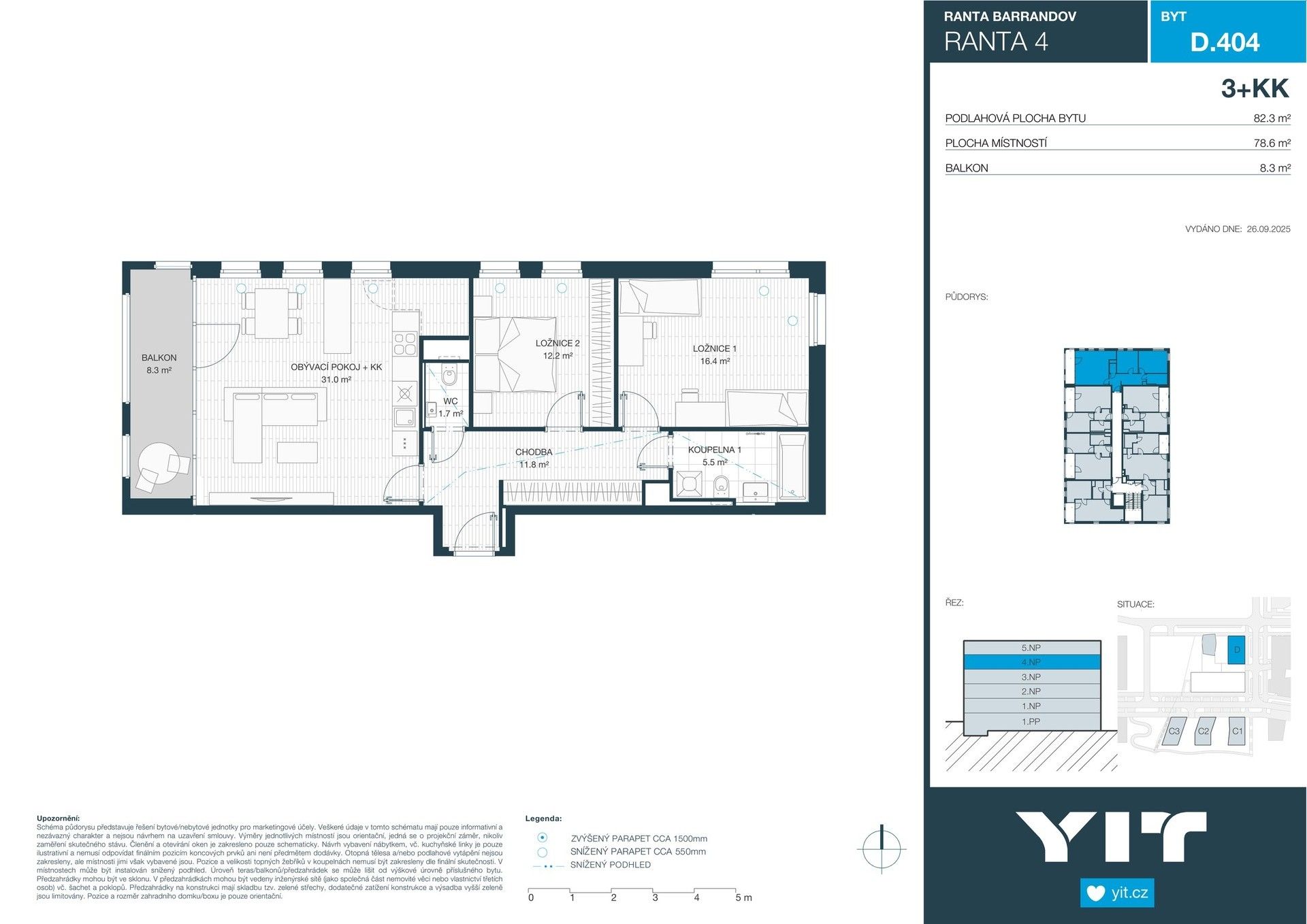 Prodej byt 3+kk - Wassermannova, Praha, 79 m²