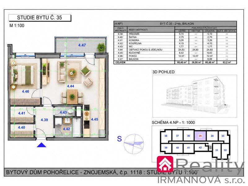 Prodej byt 2+kk - Znojemská 1118, Pohořelice, 66 m² - 5