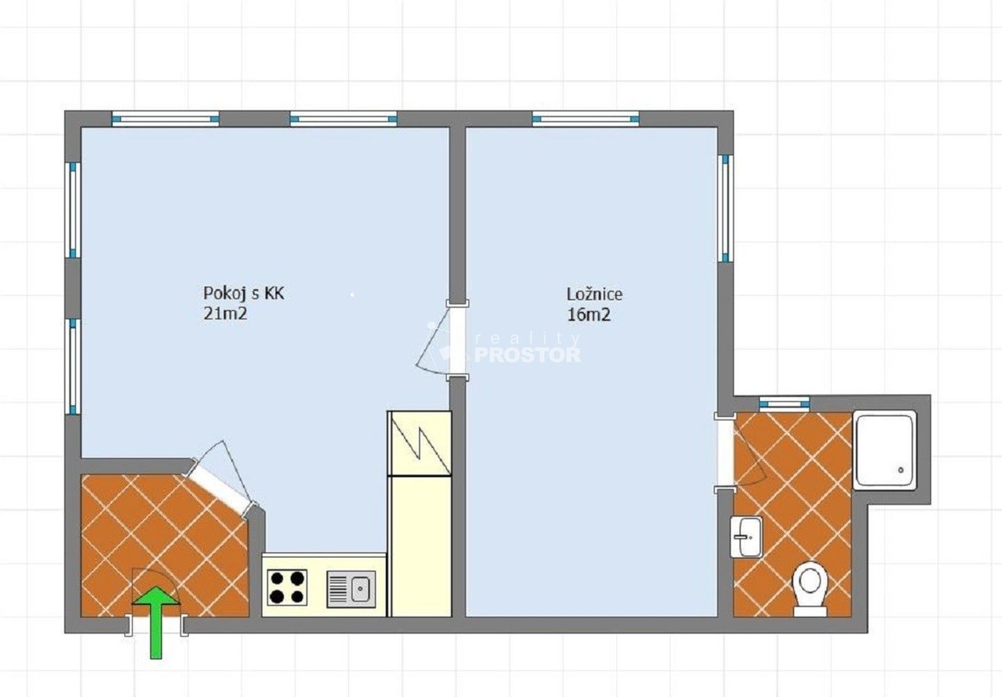 Byt 2+kk · 43 m² · Osečná Zábrdí - 3